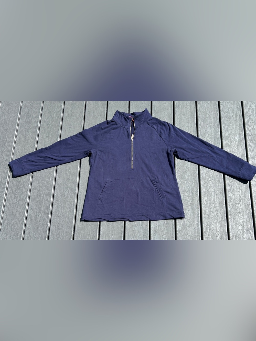 Lilly Pulitzer Navy Half-Zip Pullover with Gold Zipper - Picture 3 of 6
